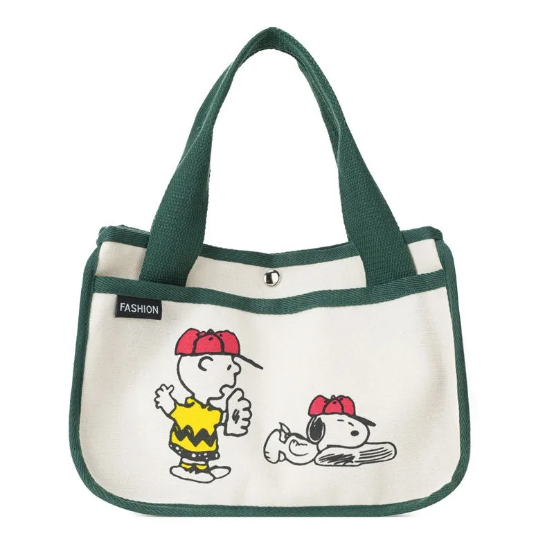 Snoopy New Fun Creative Cartoon Cute Student Creative Casual Fashion Personality High-Looking Versatile Storage Canvas Bag Gift