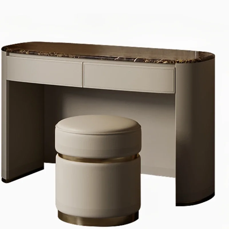 

Light luxury dressing table, bedroom, minimalist small unit, high-end rock slab customization, Italian style fashion