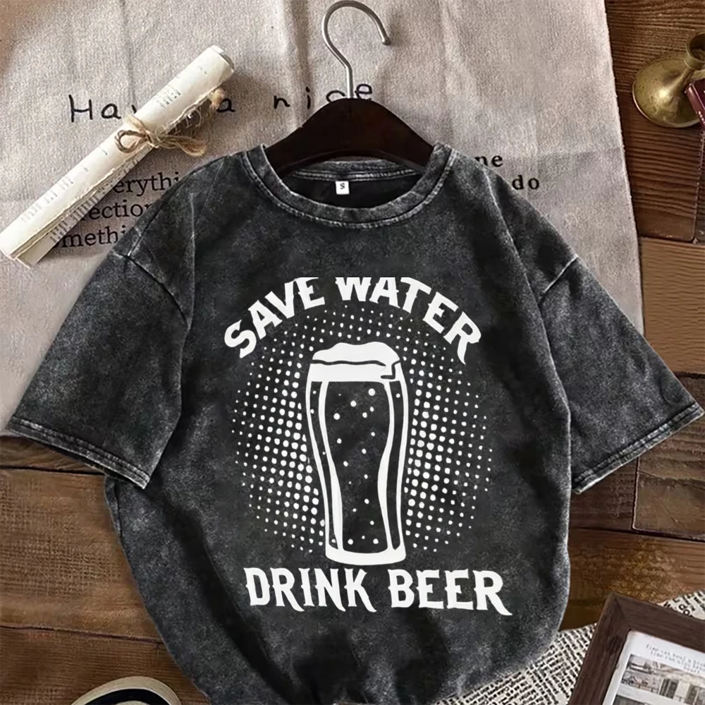 Couple's Beverage Beer T-shirt Printed Gift Men's T-shirt Fun Shirt T-shirts