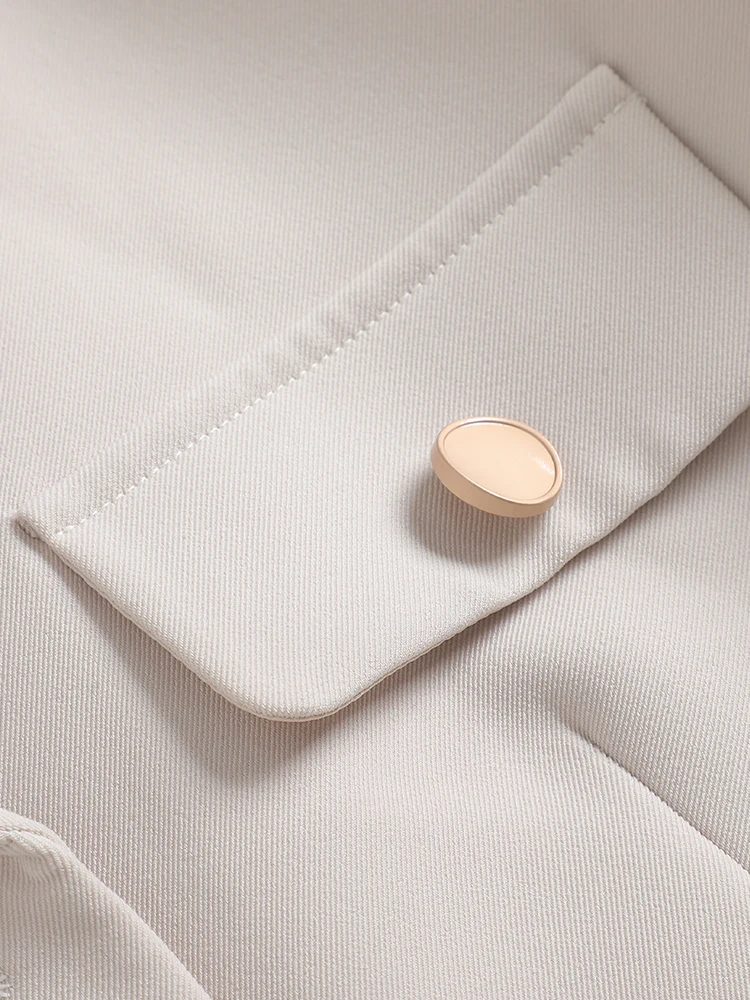 Fashion Autumn Winter Office Ladies Skirt Suit Blazer Black Beige Gray Women Business Work Formal Two Piece Set