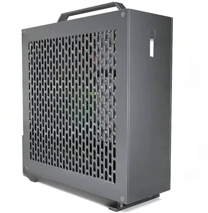 Mini A24-V5 2.0 Dual Slot Single Display 1U Power Supply ITX Chassis with Double-Sided Chamfering