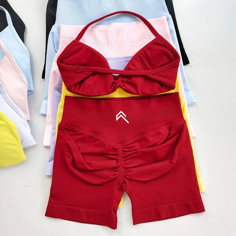 

More 2025 New Dopamine Cycling Suit Sports Brand Fashion Women's Yoga Pilates Vest Hip Lift Shorts Breathable