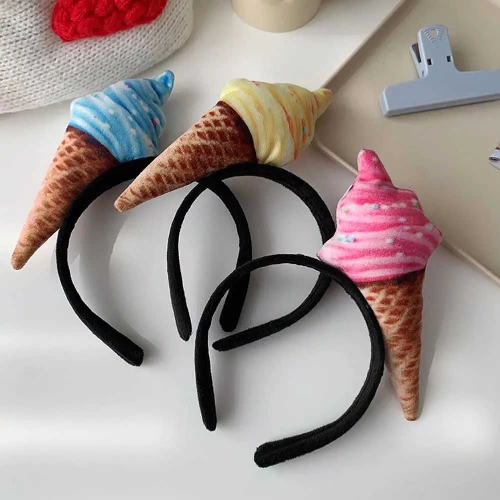 

Cute Ice Cream Headband For Girls Women Cosplay Hair Head Hoop Strawberry Hair Bands Creative Hoop Band Hair Accessories