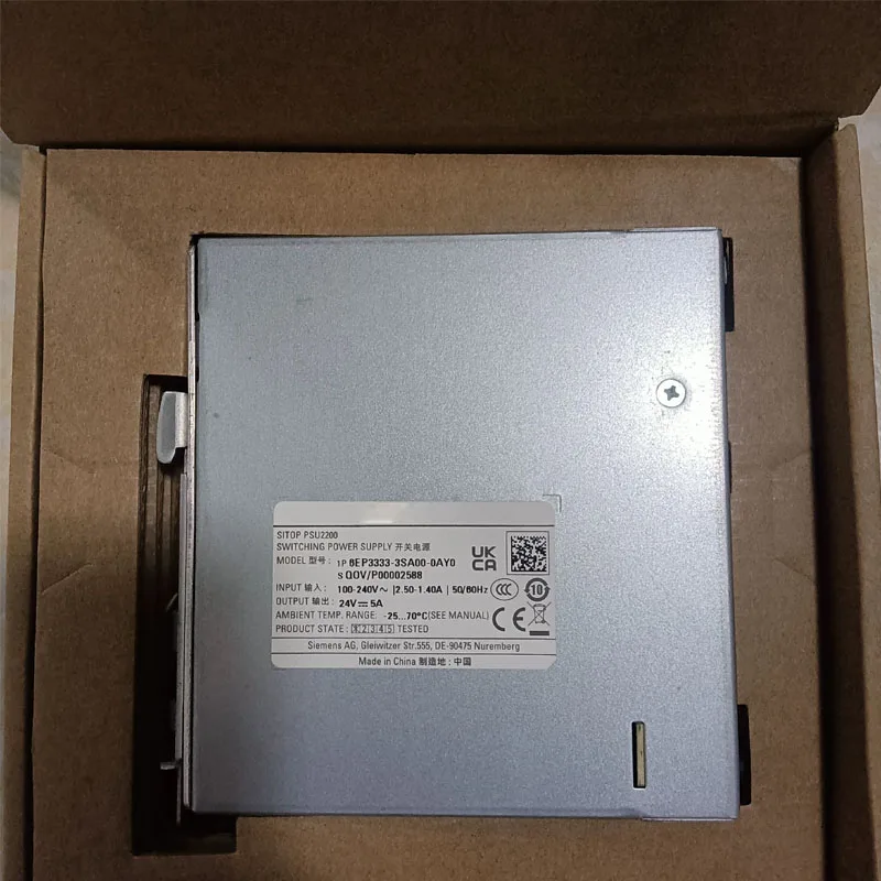 Input: 100-240VAC, Output: 24VDC/5A 6EP3333-3SA00-0AY0 Industrial Switching Power Supply SITOP
