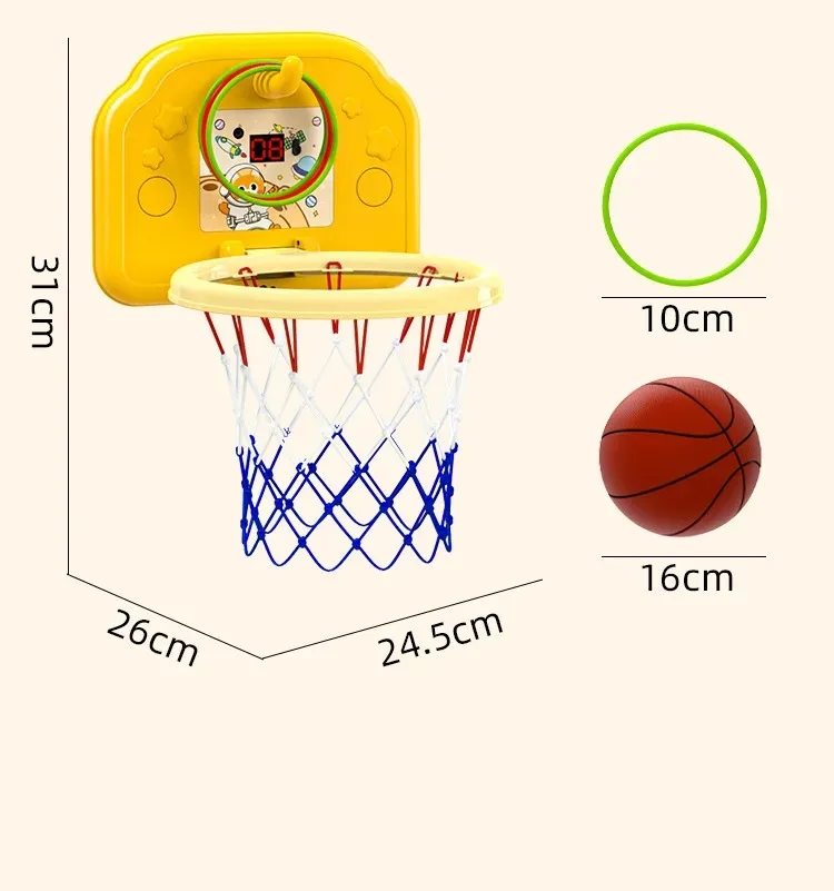 Ensemble de cerceaux de basket-ball pliables sans perçage pour enfants, avec jeux de tir et de lancer d'anneaux, jouet multi-sport
