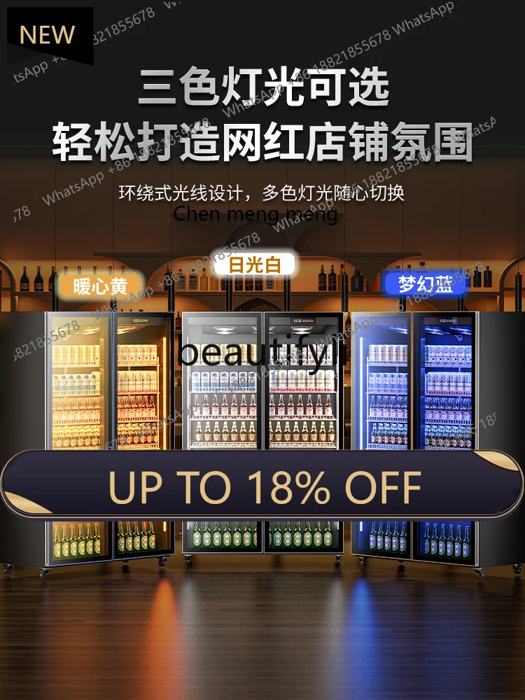 

Z189 Refrigerated Display Cabinet Beer Beverage Freezer Bar Commercial Freezer Three Door Refrigerator