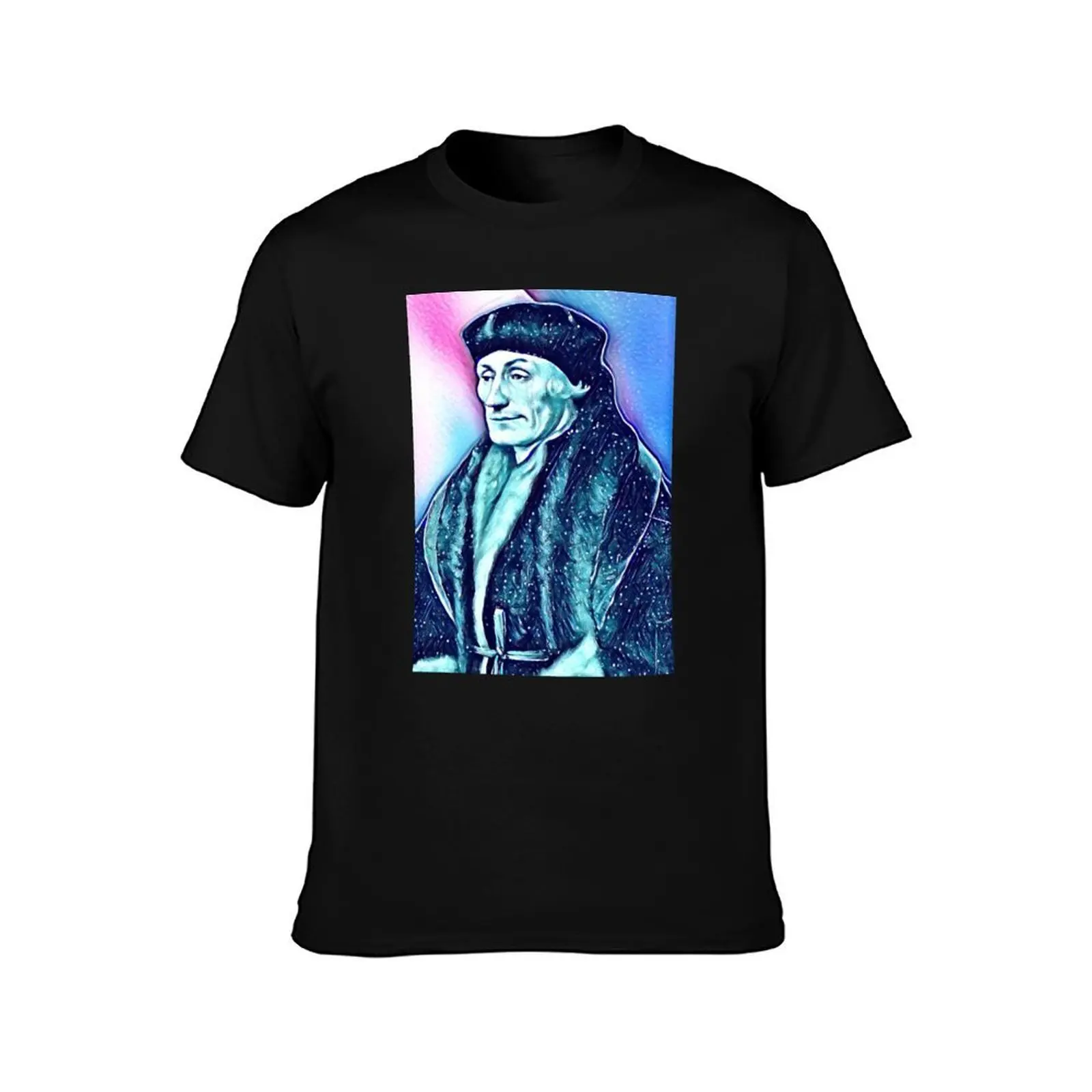 Erasmus Artwork Desiderius Erasmus Portrait Erasmus of Rotterdam Wall Art T-Shirt, Summer Casual Cotton Tee, Unisex Men Women