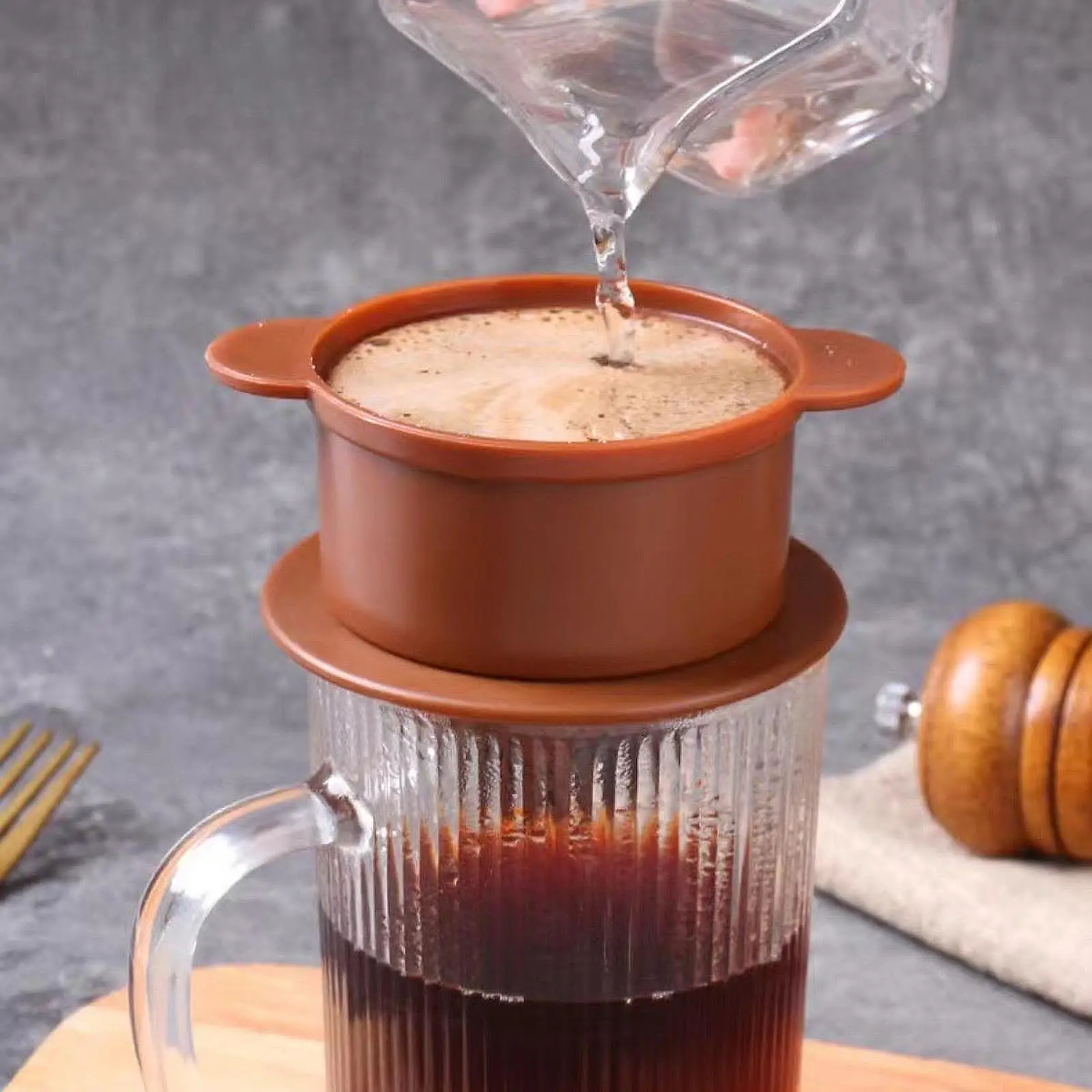 فلتر القهوة المصنوع من الفولاذ المقاوم للصدأ بالتنقيط المخروطية لمرشح القهوة للمقهى المنزلي