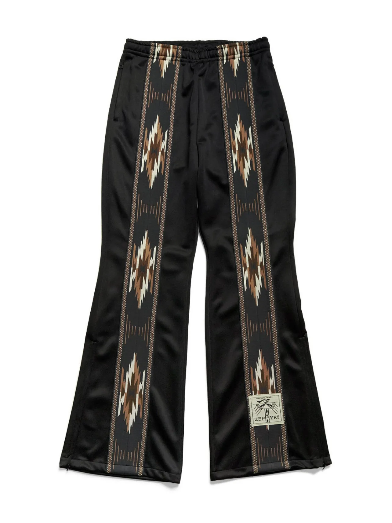25AW KAPITAL Kazuhiro Hirata Japanese Style Warm and Ethnic Style Printed Pattern with Elastic Waist Flared Pants