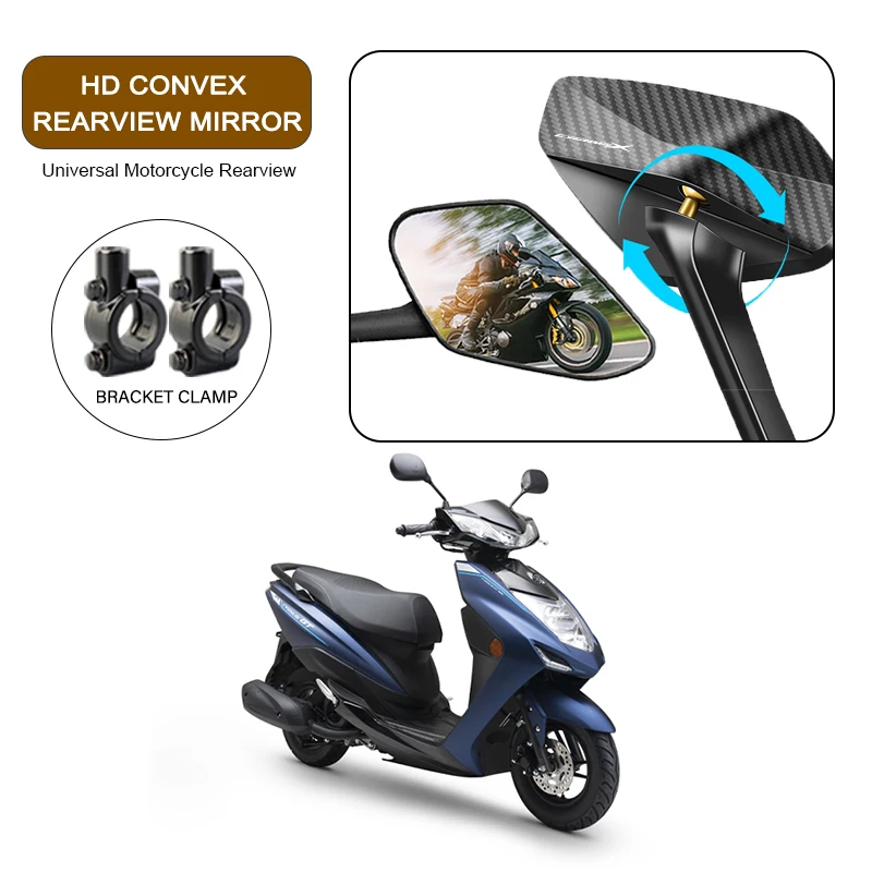 

Зеркало заднего вида из углеродного волокна для YAMAHA CYGNUSX 125 CYGNUS X 125 SMAX 155 ZUMA 2025 Регулируемые выпуклые зеркала для мотоцикла 10 мм