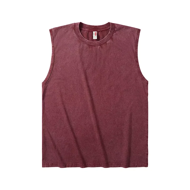 Outdoor Oversized Mens Heavy Cotton Workout Gym Tank Top Sleeveless Cut Off Muscle Shirts Acid WashLoose Fit Tees T Shirts