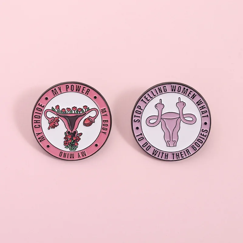 New round letter brooch female element badge uterus shaped brooch bag decoration creative accessories
