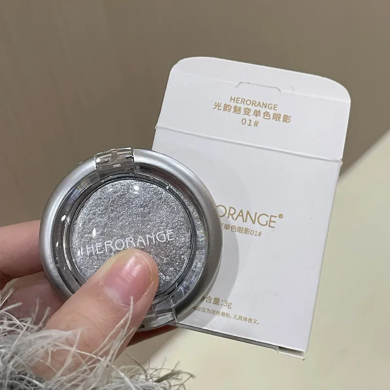HERORANGE Glowing Charm Monochrome Eyeshadow Palette Pearlescent Explosion Polarized Brightening Silkworm Highlight