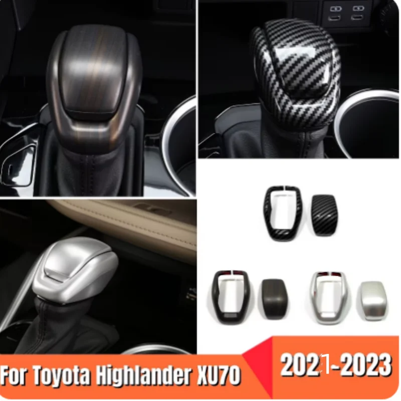 

For Toyota Highlander Kluger / Harrier 2021-2023 Accessories ABS Plastic Car Gear Lever Head Shift Knob Handle Cover Trim