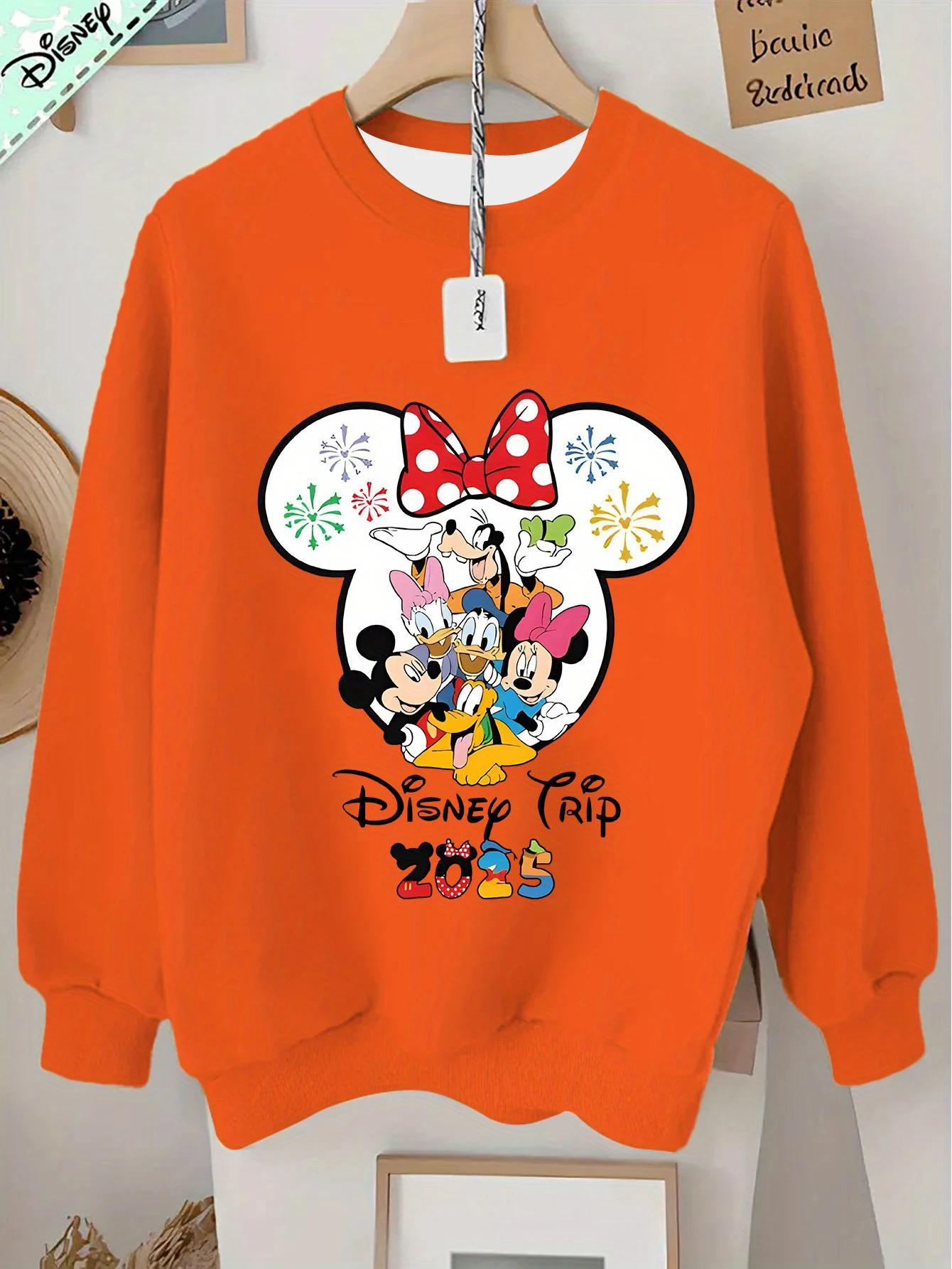 سويت شيرت ديزني كلاسيك ميكي آند فريندز نسائي كاجوال بأكمام طويلة ورقبة دائرية ناعمة وطبعة كرتونية لطيفة ملابس فتاة #3