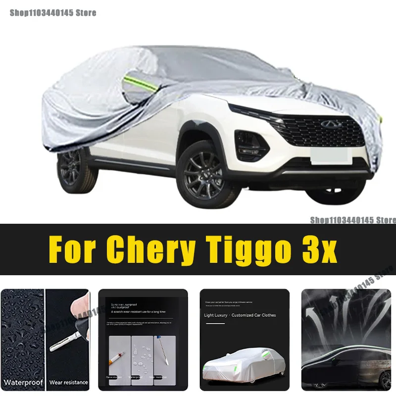 

Full Car Covers Outdoor Sun UV Protection Dust Rain Snow Oxford cover Protective For Chery Tiggo 3x Accessories