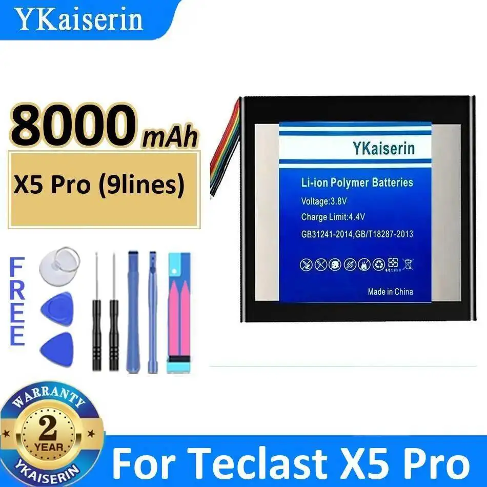 

Premium Replacement Tablet Battery 8000Mah For Teclast X5 Pro 9Lines High Capacity