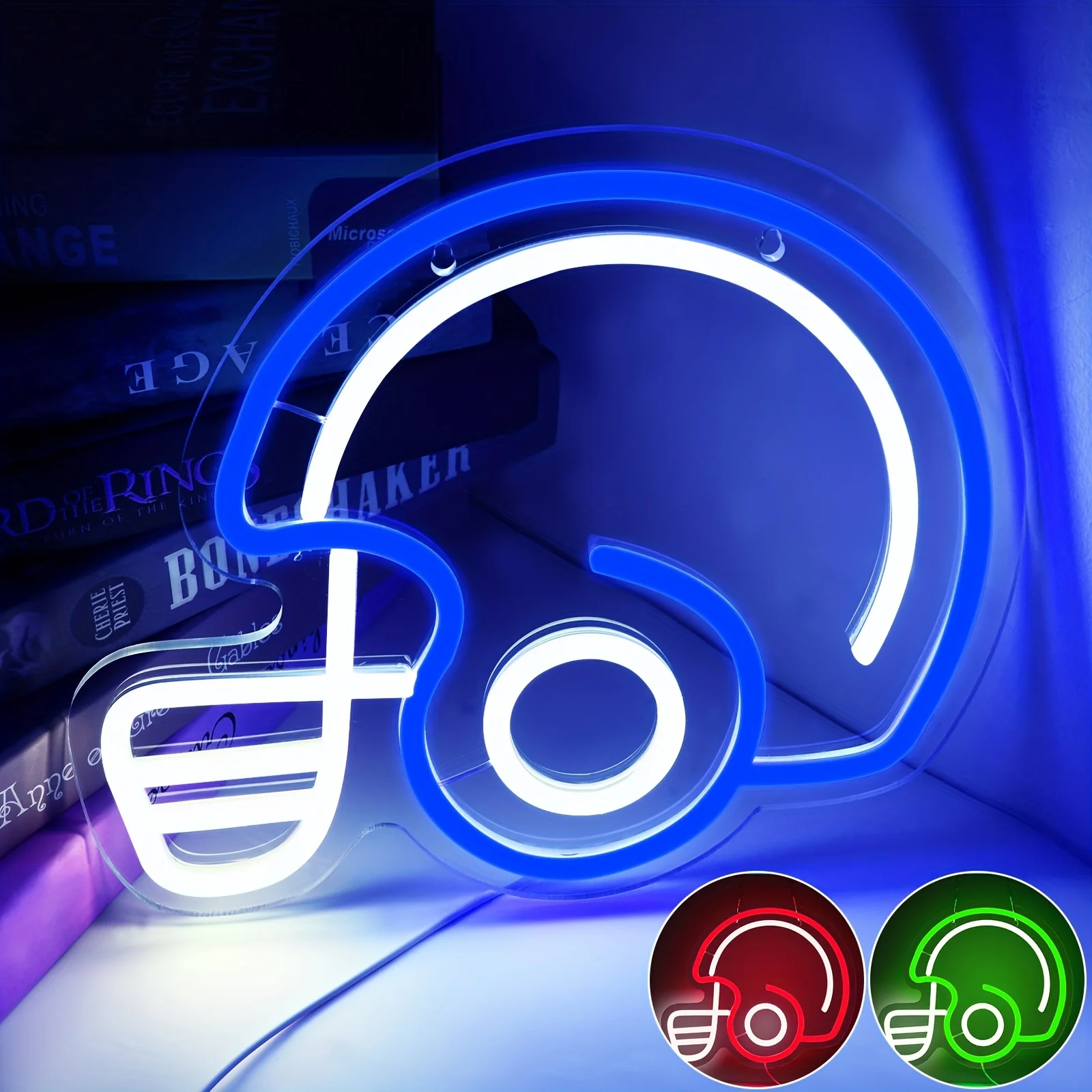 

Football Helmet Neon Signs LED Neon Light Sign Light Up Neon Signs for Boys Bedrooms, Game Rooms & Man Caves