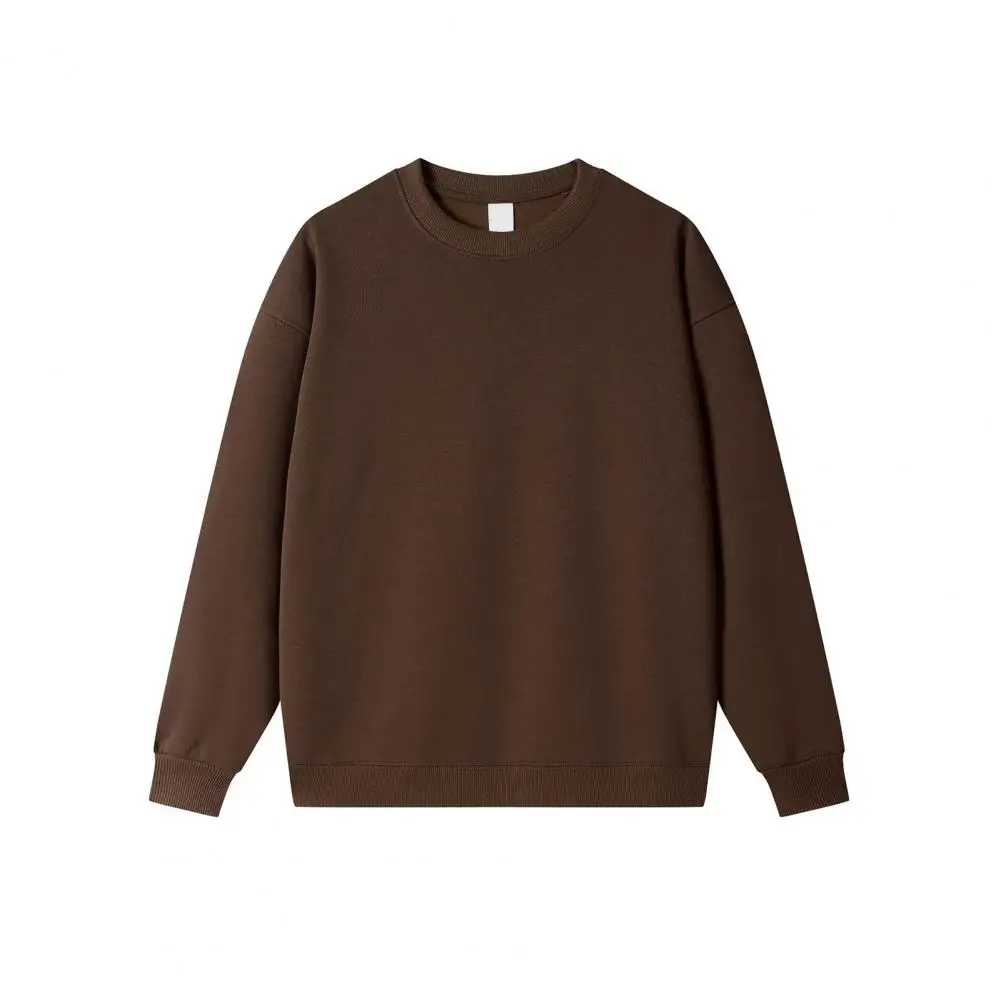 

Solid Color Sweatshirt Cozy Unisex Thermal Sweatshirt for Fall Winter Wear Sports Solid Color Round Neck Long Sleeve for Street