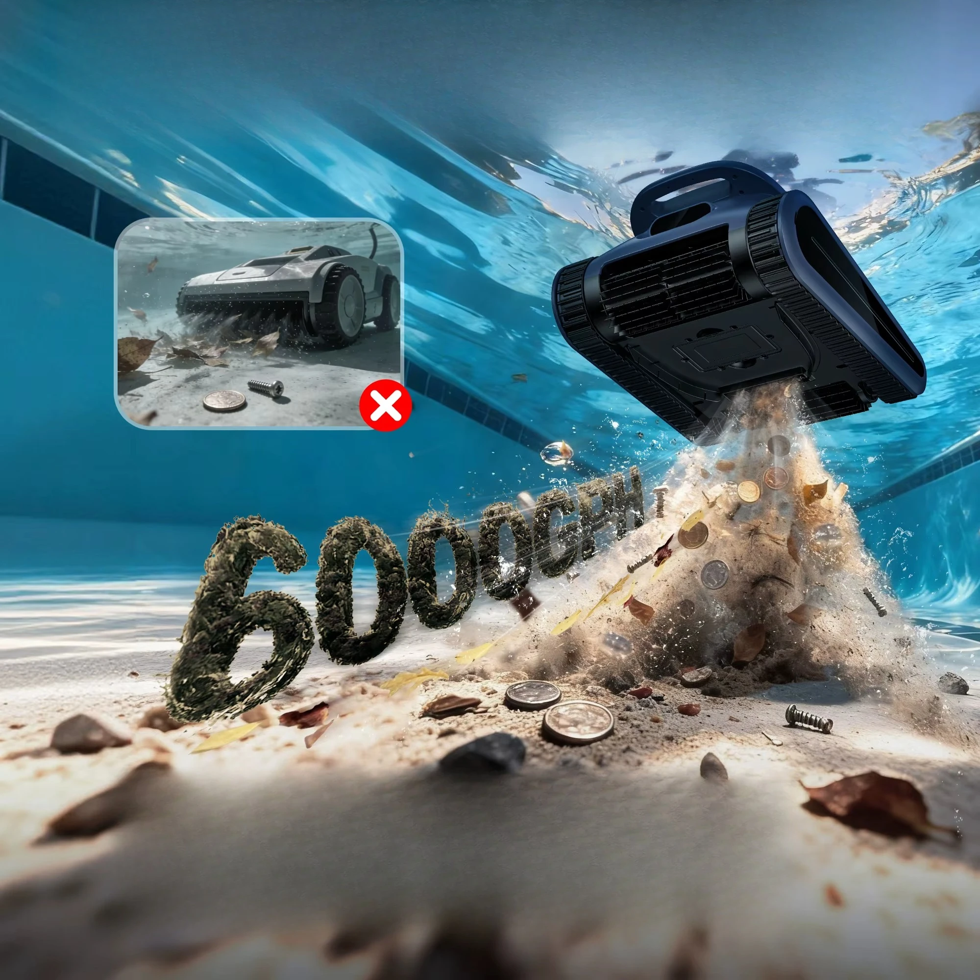 Robotic Pool Cleaner Automatic Cordless Vacuum Robot Swimming Pool Cleaning Machine High Quality Sonar Navigation App Overseas