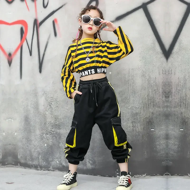 

2021 Children Clothing Spring Autumn Stripe T-shirts + Pants Girls Sets Fashion Teen Clothes For Girls 8 10 12 13 14 16Years