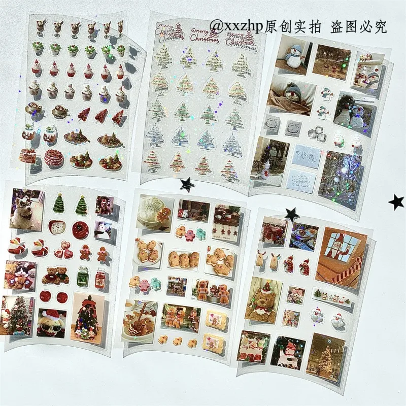 10Sheets Vintage Stamps Stickers Aesthetics Christmas Decorative Stickers for Notebooks Journal Stationery Art Supplies