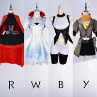 RWBY 4 Colors Cosplay Red Trailer Little Red Riding Hood battle dress Costume Halloween Fashion Uniform Props Woman Set