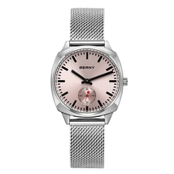 BERNY Quartz Ladies Watch Simple versatile railway watch for women Simple Dial Wristwatch Waterproof Leisure Watch for Women