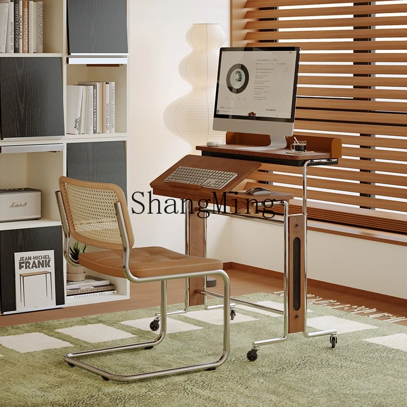 ZYY advanced sense home desk mobile antique computer lifting desk retro bedside table