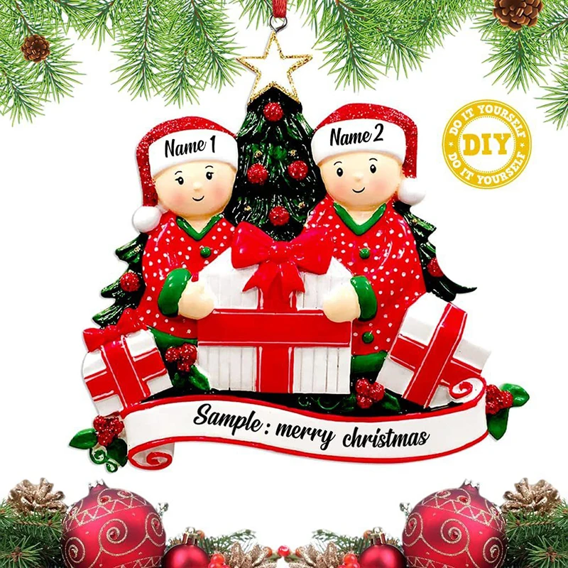 Wisiorek świąteczny DIY osobiste rodzinne ozdoby świąteczne do domu 2023 Navidad Boże Narodzenie zawieszka na choinkę ozdoba nowy rok 2024