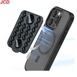 JCD 1pc For Magsafe Magnetic Suction Cup Mount Silicone Suction Phone Case Stand Universal Hands-Free Mirror Shower Phone Holder