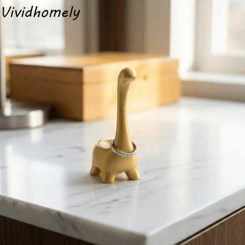 Cute 3D Print Dinosaur Jewelry Storage Rack Cute Exquisite Alpaca Ring Storage Rack Home Ornaments Decoration Crafts Living Room