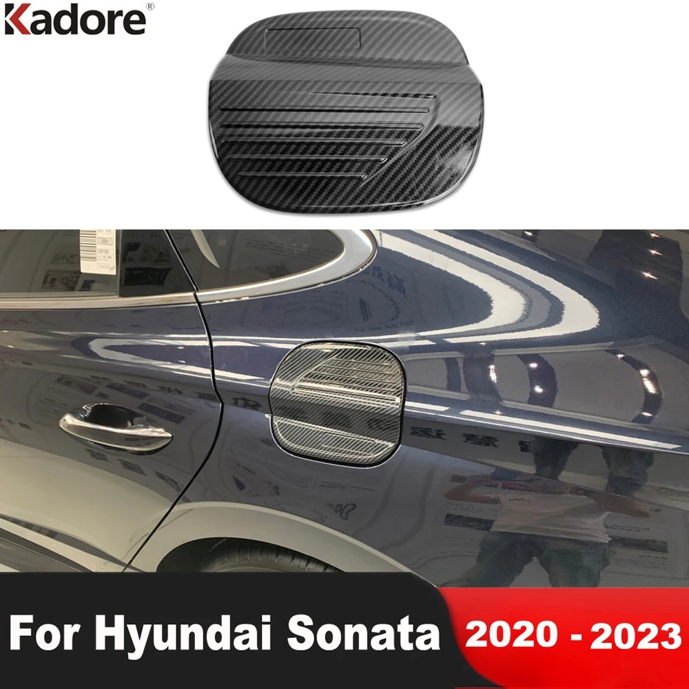 

Для Hyundai Sonata 2020 2021 2022 2023, углеродное волокно, крышка топливного бака автомобиля, накладка, маслозалив, крышка бензина, рамка, аксессуары
