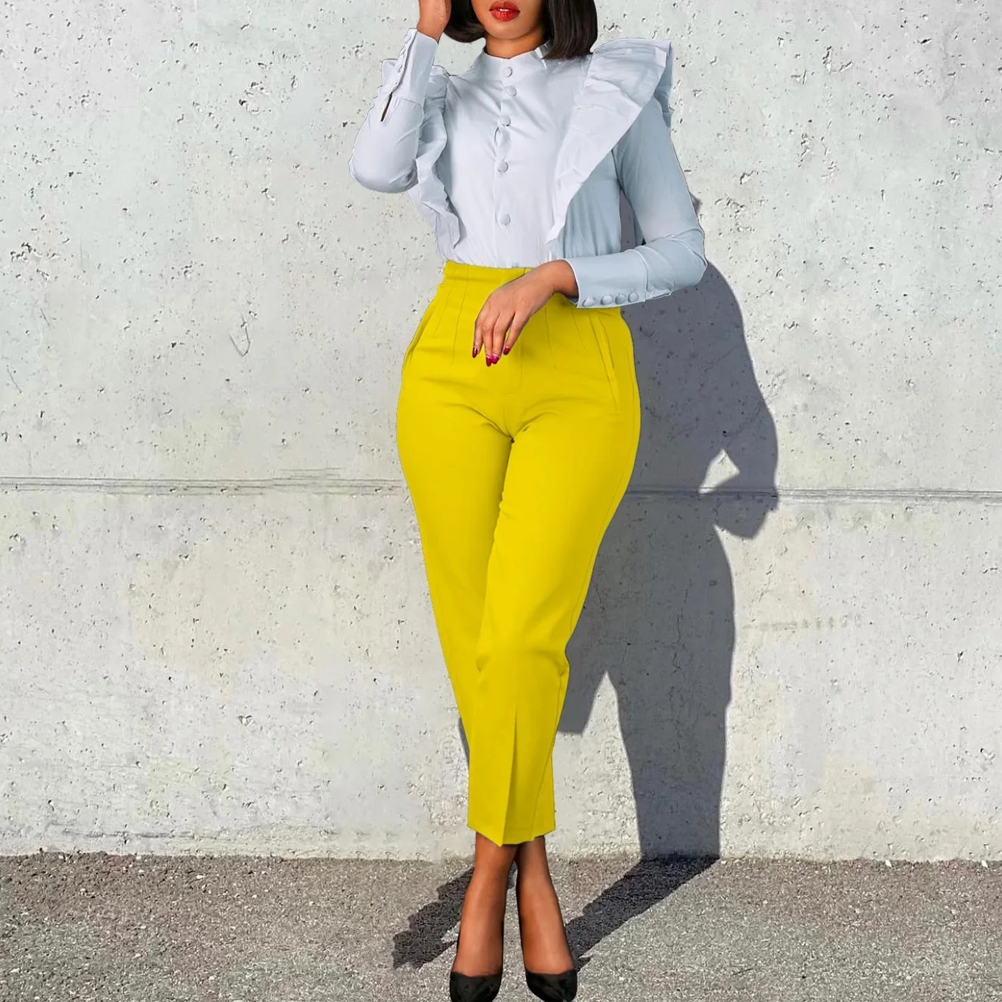 Office Pants for Woman 2024 Ladies High Waisted Pencil Pant Skinny Elegant Formal Business Work Wear Long Trouser Bottom New Hot