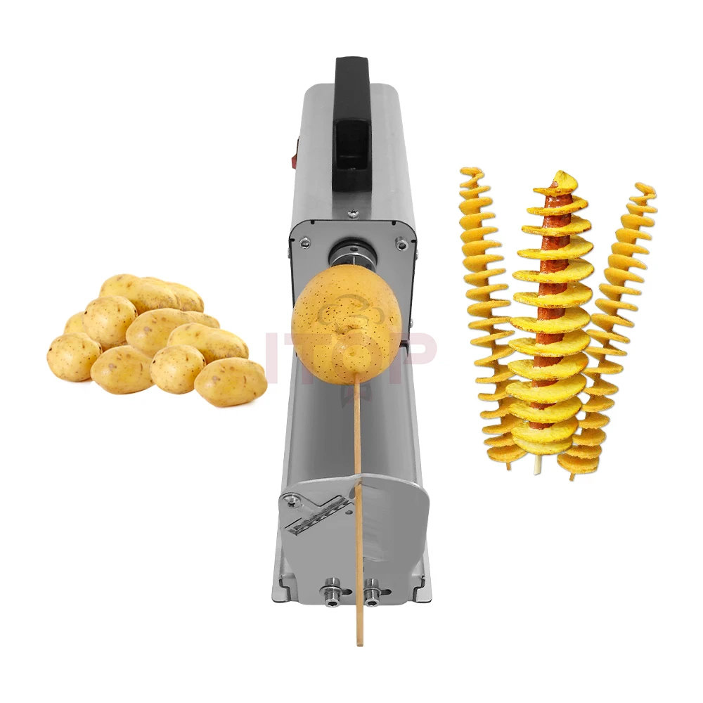 ITOP Tornado Potato Slicer Spiral Potato Cutter Machine 3 in 1 Semi-automatic Potato Chips Cutting Machine 110V-240V New Arrival