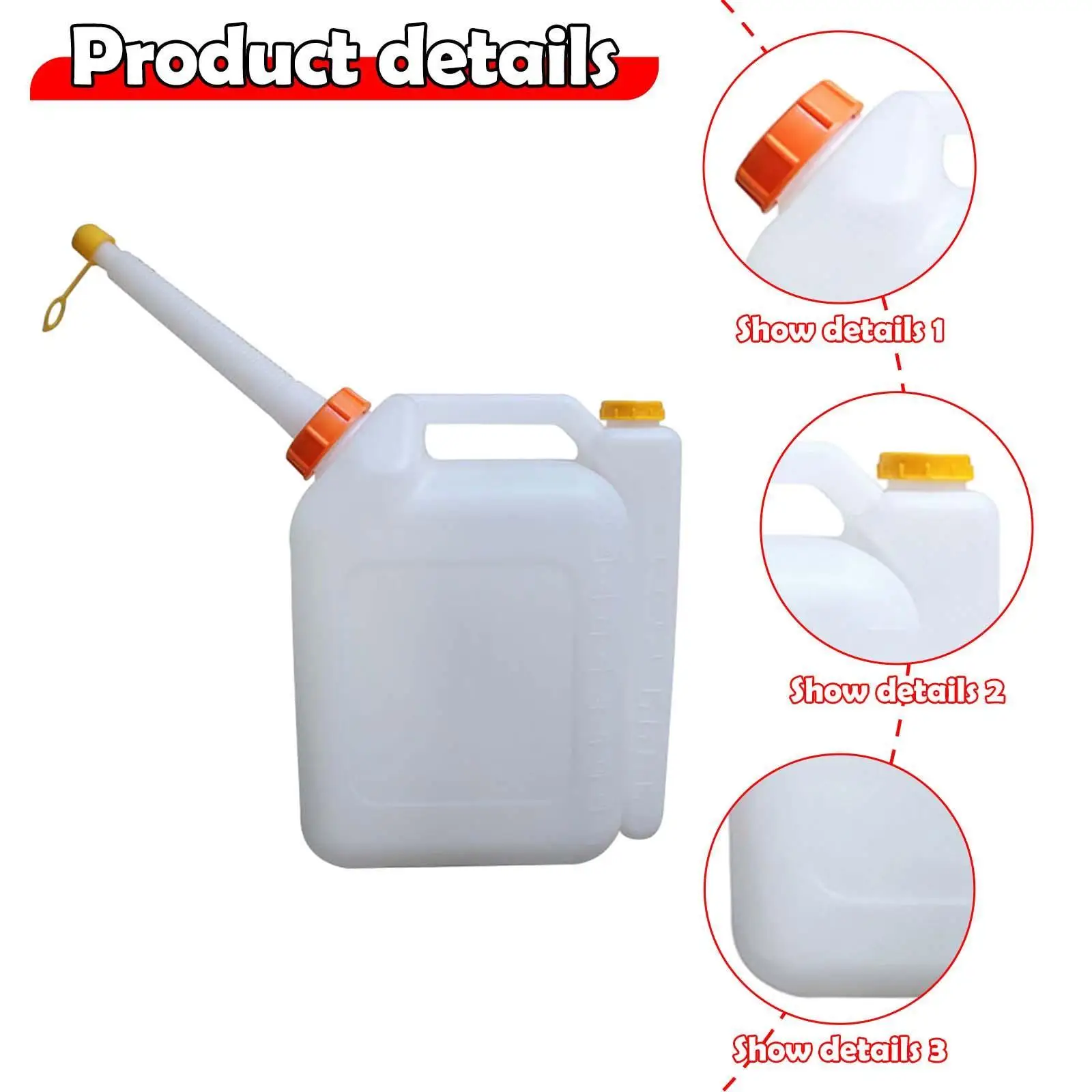 Botella mezcladora de aceite, recipiente grueso para motor de 2 tiempos, dispensador de medición de 10L, mezcla de combustible, contenedor de gasolina para cortacésped