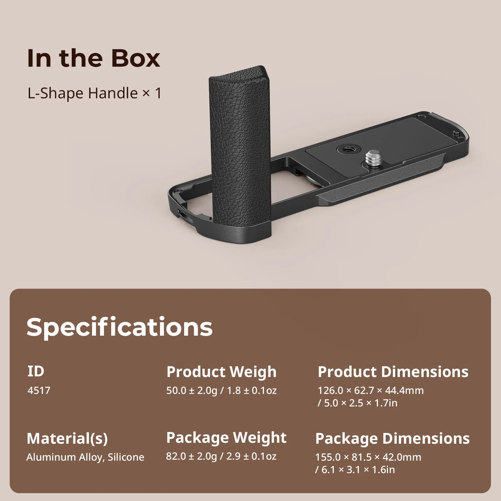 Smallrig Lumix S9 L-Vormige Handgreep Voor Panasonic Lumix S9, W Arca-Zwitserse Snelontgrendelingsplaat Voor Het Monteren Van Arca-Type Statieven-4517