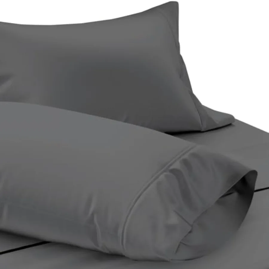 100% Egyptian Cotton Standard/Queen Size Pillow Cases Set of 2-1000 Series Lonestar Lovin' Pillow Cover Dark Grey,Cooling Pillo