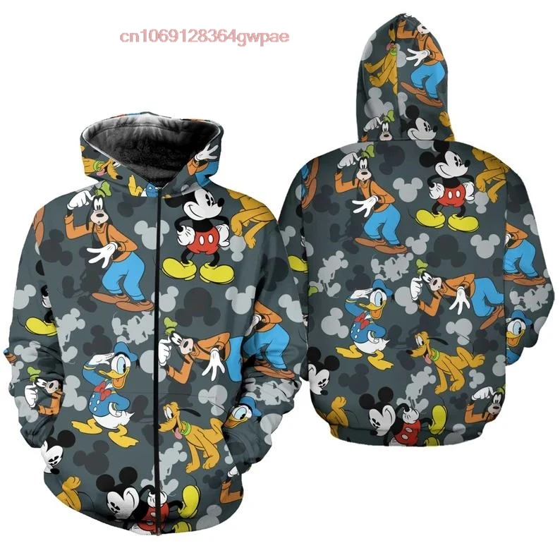 Pattern Mickey&Friends | Disney Sweatshirt/Hoodie/Fleece Jacket | Stylist Unisex Cartoon Graphic Outfits | Clothing Men Women