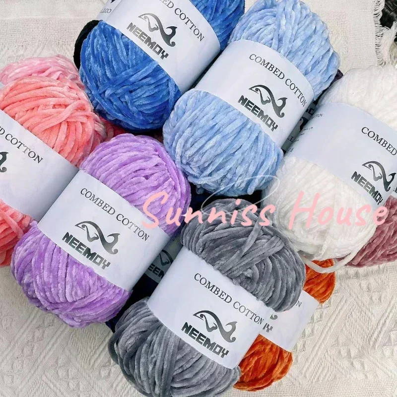 100g Chenille Velvet Yarn Knitting Wool Thick Warm Crochet Knitting Yarns Cotton Baby Wool DIY Hand-Knitted Sweater Neemoy