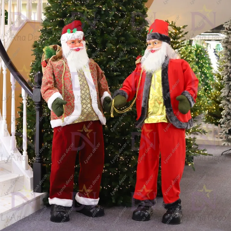 Life-size Santa Cruz outdoor appliances sing and dance ornaments music bluetooth 6 feet Santa shopping center