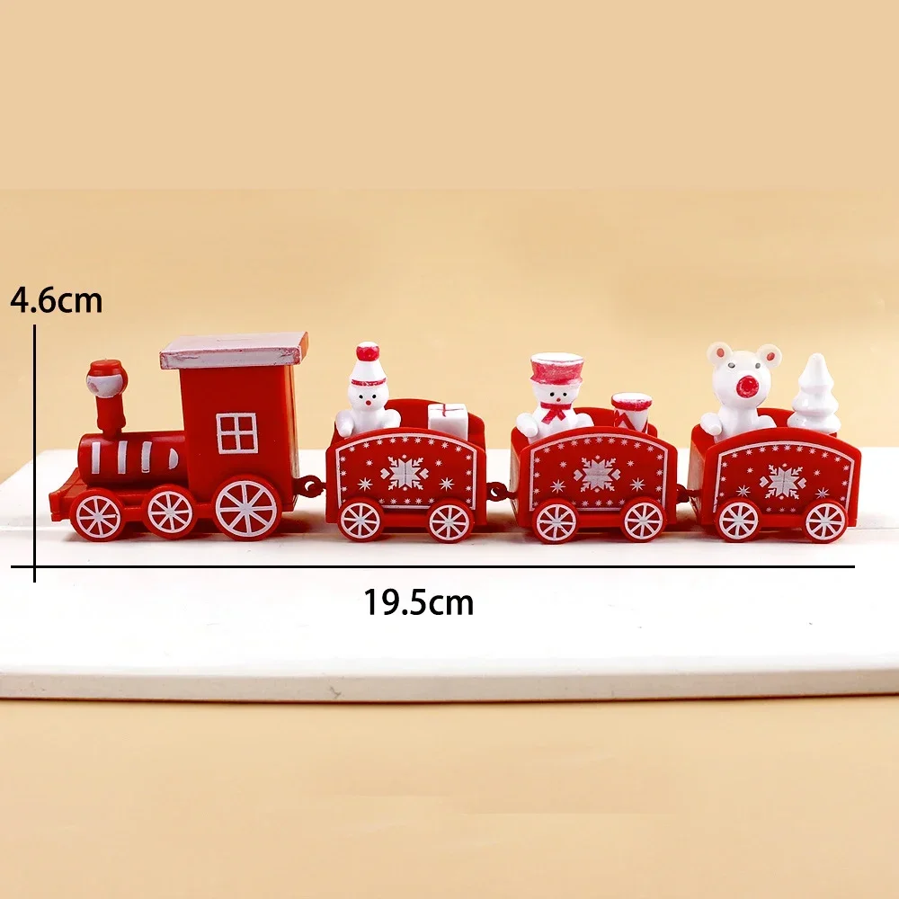 Plastic Christmas Train Decorations for Home Xmas Gifts Ornament New Year Toy for Children