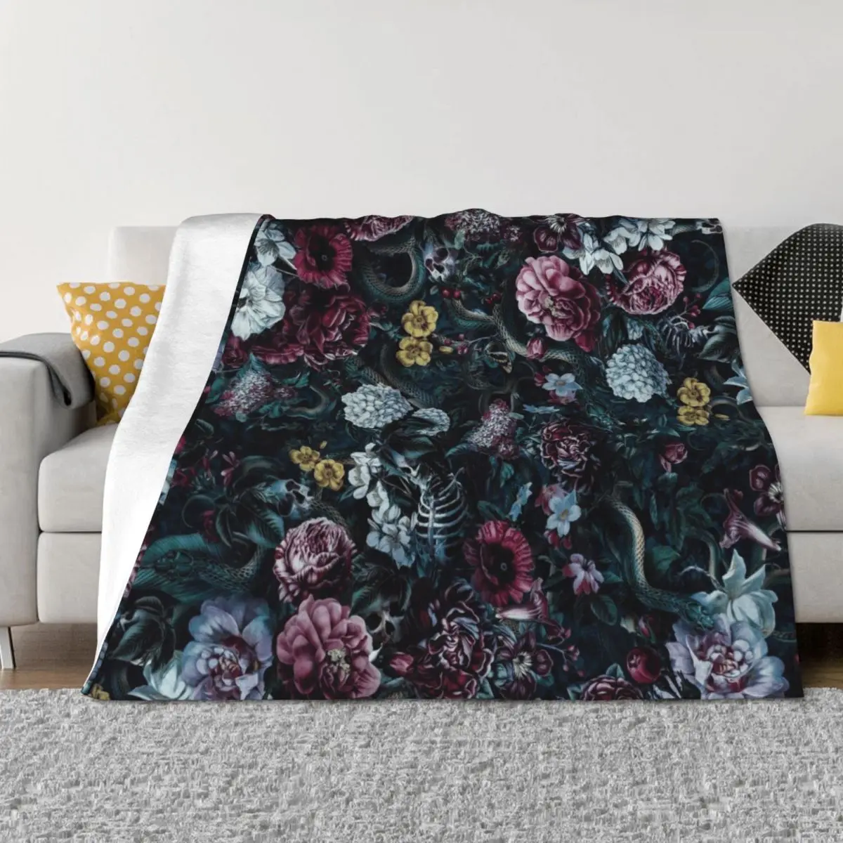 

Skulls and Snake II Throw Blanket Loose Picnic Designers Blankets