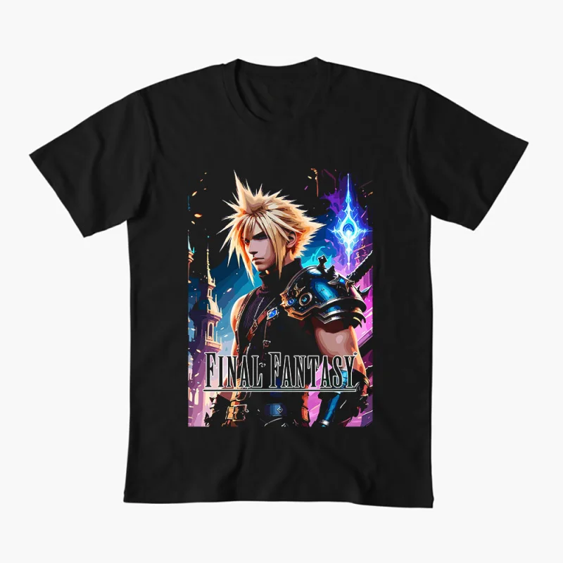 

Final Fantasy Cloud Strife Gift T shirt for RPG gamer 100% cotton print Short Sleeve Graphic Clothes 0508 All size tops S-6XL