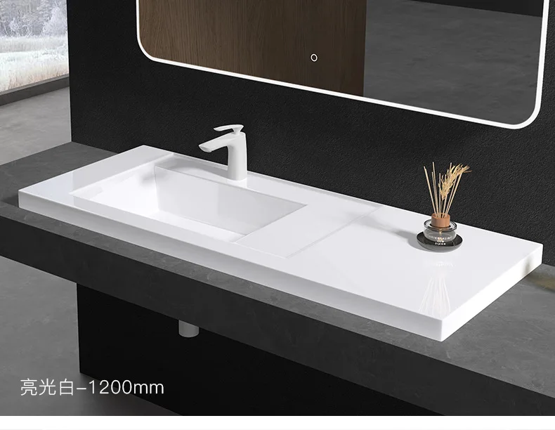 Artificial stone integrated platform basin small apartment wall-mounted hotel B & B