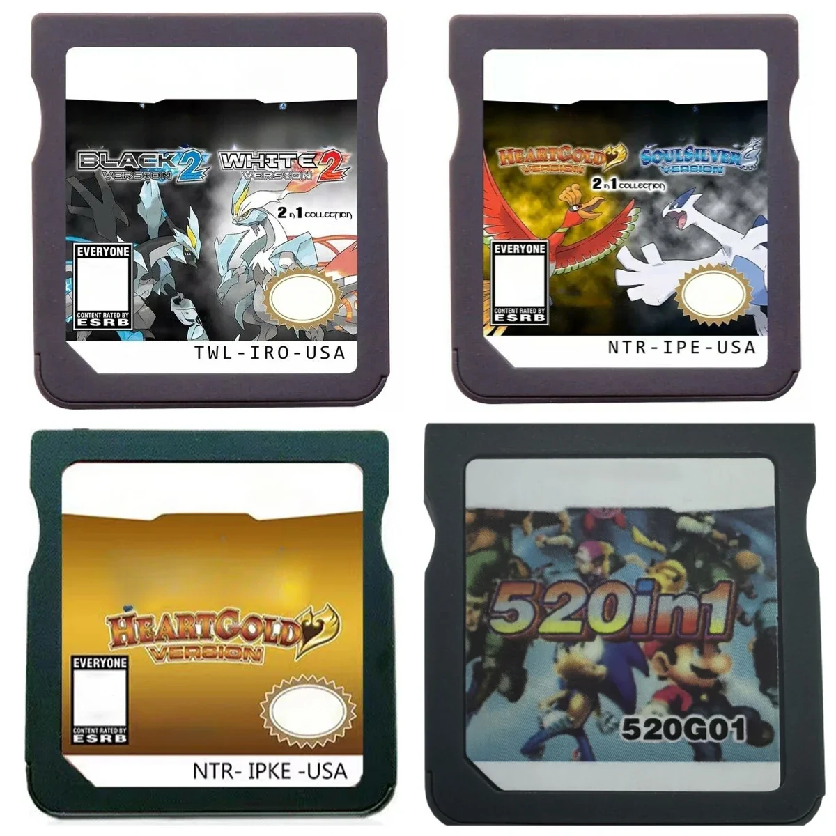 

DS Video Game Cartridge with PokE-mon HeartGold, SoulSilver, Black and White, Compatible with Nintendo DS/2DS/3DS/Nintendo DSL