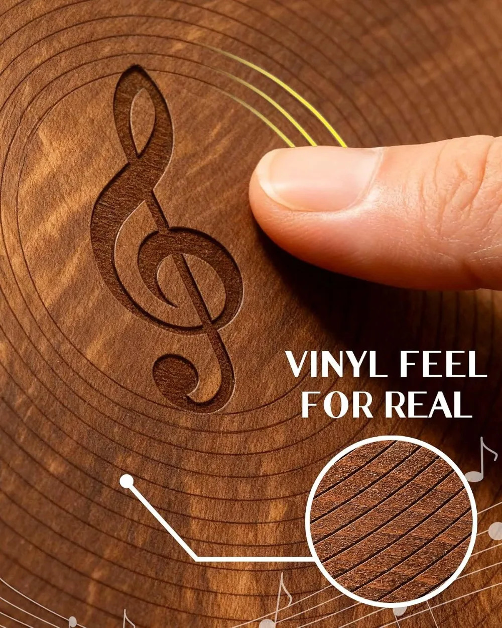 Now Playing Vinyl Record Stand, Tabletop Wooden Holder for Albums, Vintage Display Organizer Rack for LP Enthusiast view 3