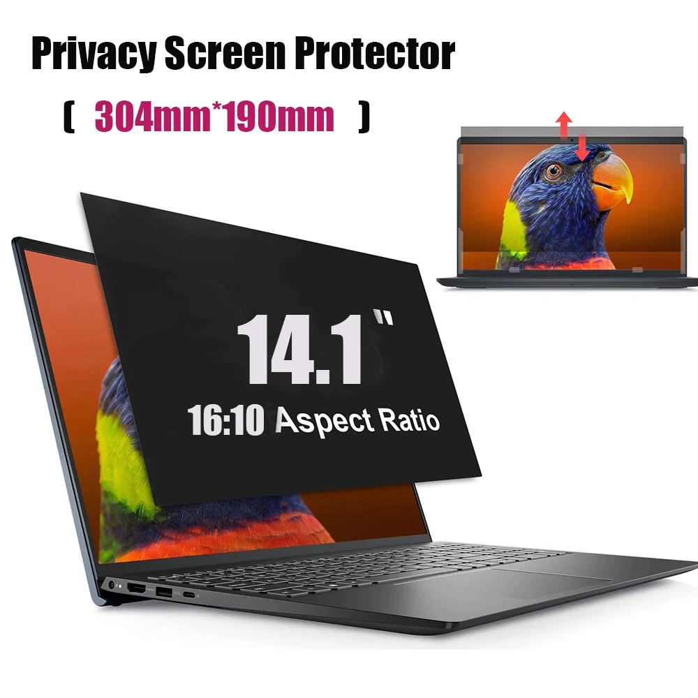 Privacy Screen Protector for Laptop 14.1 inch Notebook PC Computer Anti-spy Filter Waterproof Anti-peep Matte Film 304*190mm
