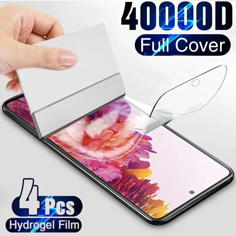 4Pcs Hydrogel Film For Samsung Galaxy A55 A54 5G A25 A35 A15 S21 FE Plus S22 S23 S24 Ultra A52 A54 A72 A34 A05 A14 Film