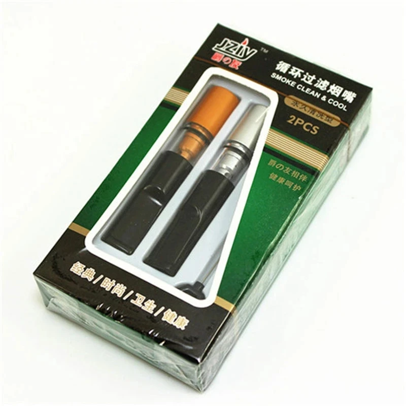 Cigarette Holder Filter Reduce Tar Cleanable And Reusable Recycling Mouthpiece Smoking Accessories 2 Pcs/Pack